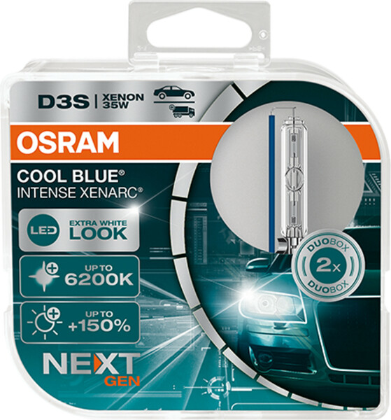 Osram COOL BLUE® INTENSE D3S NextGen. 6200K +150%, Xenon 12V+24V, DUOBOX - 66340CBN