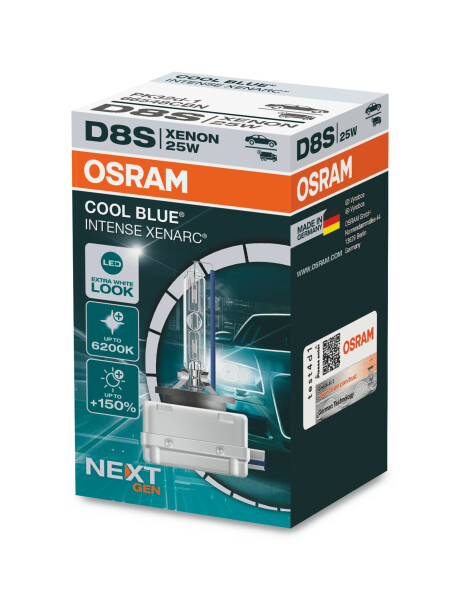 Osram COOL BLUE® INTENSE D8S NextGen. 6200K +150%, Xenon 12V+24V, 1er Falschachtel - 66548CBN