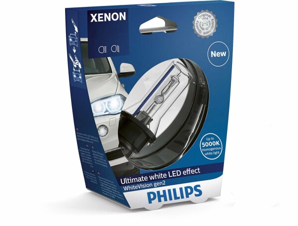 D2R 85V 35W P32d-3 WhiteVision Gen2  5000K Xenon 1st. Philips