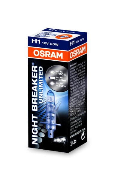 Osram NIGHT BREAKER® UNLIMITED  H1, Halogen 12V, 1er Faltschachtel - 64150NBU