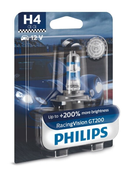 H4 12V 60/55W P43t-38 RacingVision GT200 1St. Blister Philips