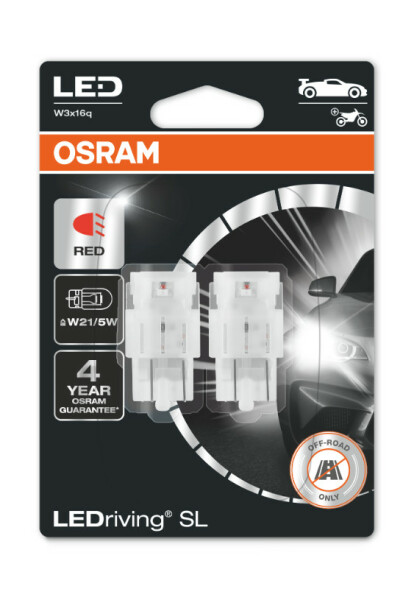 W21/5W LEDriving SL Red 12V Blister 2 St. OSRAM