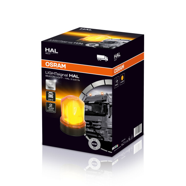 LIGHTsignal HAL BEACON LIGHT 360° Rundumkennleuchte Warnlicht 24V 1St. OSRAM