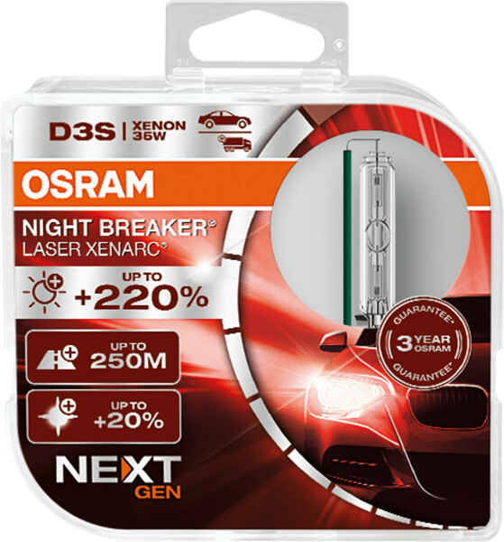 D3S 12/24V XENARC® NIGHT BREAKER® LASER +220% 3 Jahre Garantie* 2 St. OSRAM