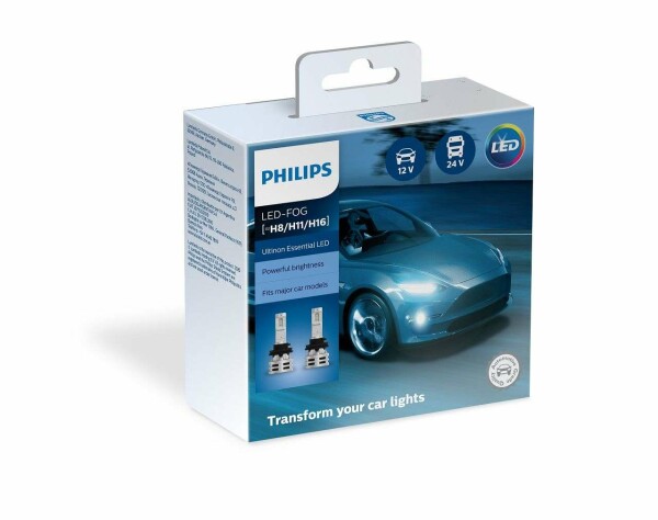 H8/H11/H16 12&24V 24W PGJ19 Ultinon Essential LED Scheinwerferlampe 6500K gen2 NO ECE 2 St. Philips