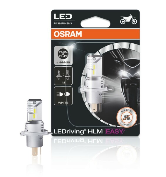 LEDriving® HLM EASY H4/H19 12V 19W P43t/PU43t-3 6500K White 1St. Blister OSRAM