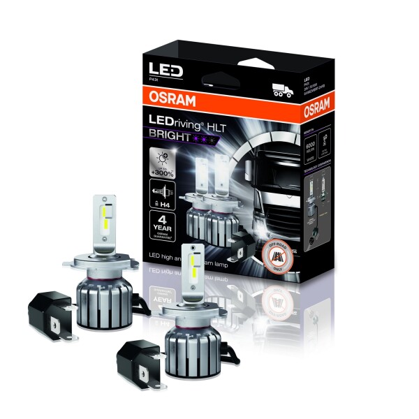 LEDriving HLT BRIGHT H4/H19 24V 15W P43t/PU43t-3 6000K White NO ECE 2St. OSRAM