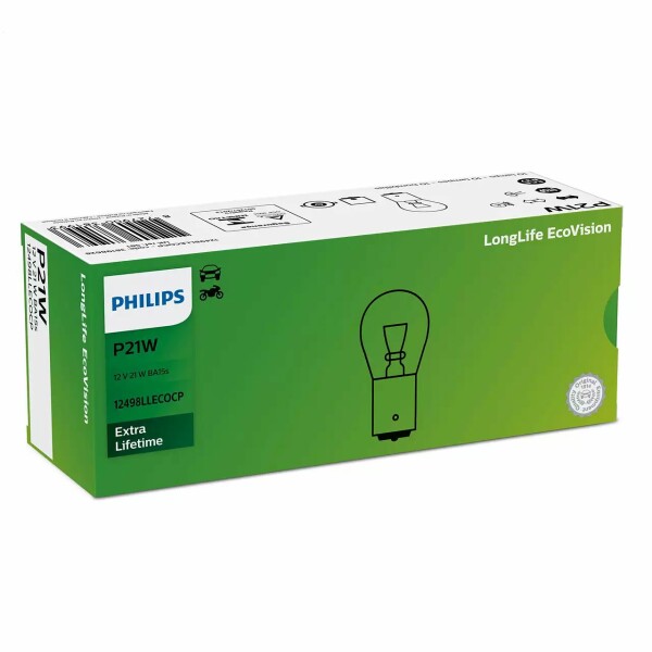 PHLIPS 12498LLECOCP - P21W 12V 21W BA15s LongLife Eco Vision 1 Stk.