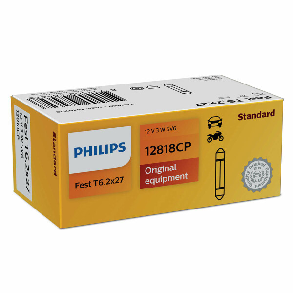 PHILIPS 12818CP - C3W 12V 3W T6.2x27 Soffitte 1 Stk.