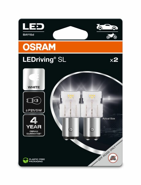 OSRAM 7528DWP-2BL - P21/5W 12V 1.7W (21/5W) BAY15d LEDriving Cool White 6000K 2Stk. Blister