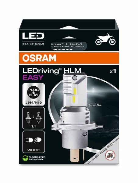 OSRAM 64193DWESY-1HB - LEDriving® HLM EASY H4/H19 12V 18.7W/19W P43t/PU43t-3 6500K White 1Stk.