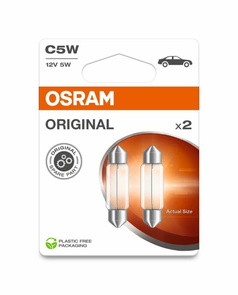 OSRAM 6418-2BL - C5W 12V 5W SV8.5-8 36mm Soffitte 2Stk. Blister