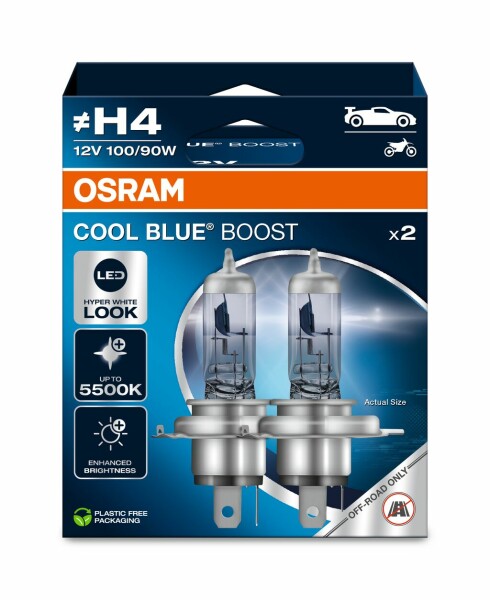 OSRAM 62193CBB-2HB - H4 12V 100/90W P43t COOL BLUE BOOST 5500K 2Stk. - (NO ECE