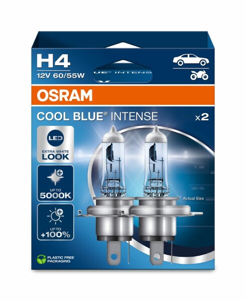 OSRAM 64193CBN-2HB - H4 12V 60/55W P43t Cool Blue INTENSE NextGen. 5000K +100% Duo 2Stk.