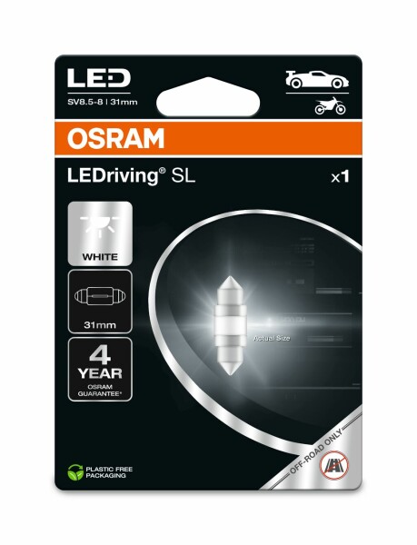 OSRAM 6438DWP-1BL - Festoon (31 mm) LEDriving SL White 6000K 12V Blister 1 Stk.