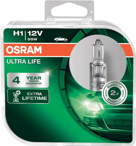 Osram  ULTRA LIFE H1, Halogen 12V, DUOBOX - 64150ULT-HCB