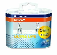 Osram  ULTRA LIFE H1, Halogen 12V, DUOBOX - 64150ULT-HCB