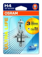 Osram  ULTRA LIFE H4, Halogen 12V, Einzelblister -...